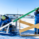 Extracting an ice core near Concordia Station, Antarctica.